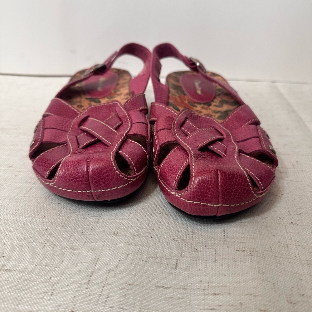 🌺 Bare Traps Hot Pink Leather Sandals – Size 10M - Picture 4 of 11